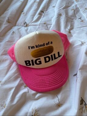 Pink 'I'm Kind of a Big Dill' Kids Trucker Hat